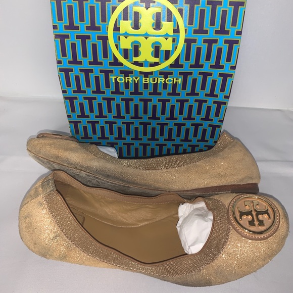 Tory Burch Caroline 2 Elastic Metallic Ballet Flat - Picture 5 of 13
